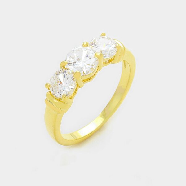 Gold Ring 3 Crystals