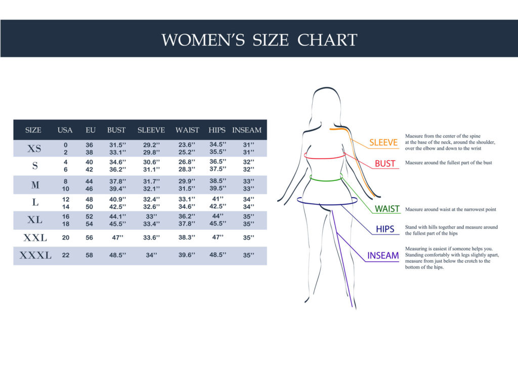 size chart for crossdresser clothing or drag queen clothing