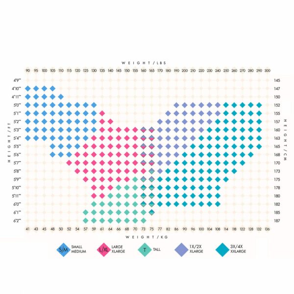 Crossdressing dance tights size chart