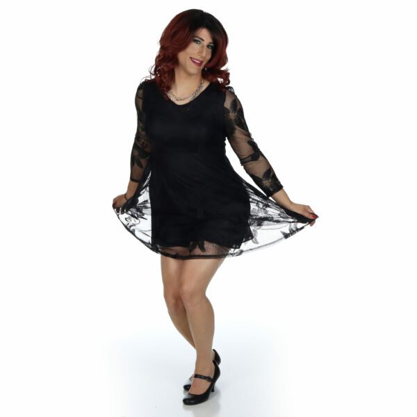 Lace Sleeve Dress See Through Underwear Women Crossdresser