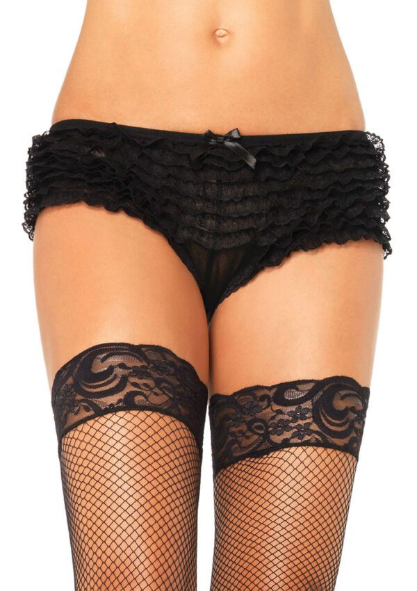 Black lace ruffle crossdressing panties