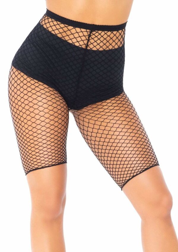 WOMEN BLACK SPORTY Fishnet Mesh 3/4 Legging cycling Shorts hot