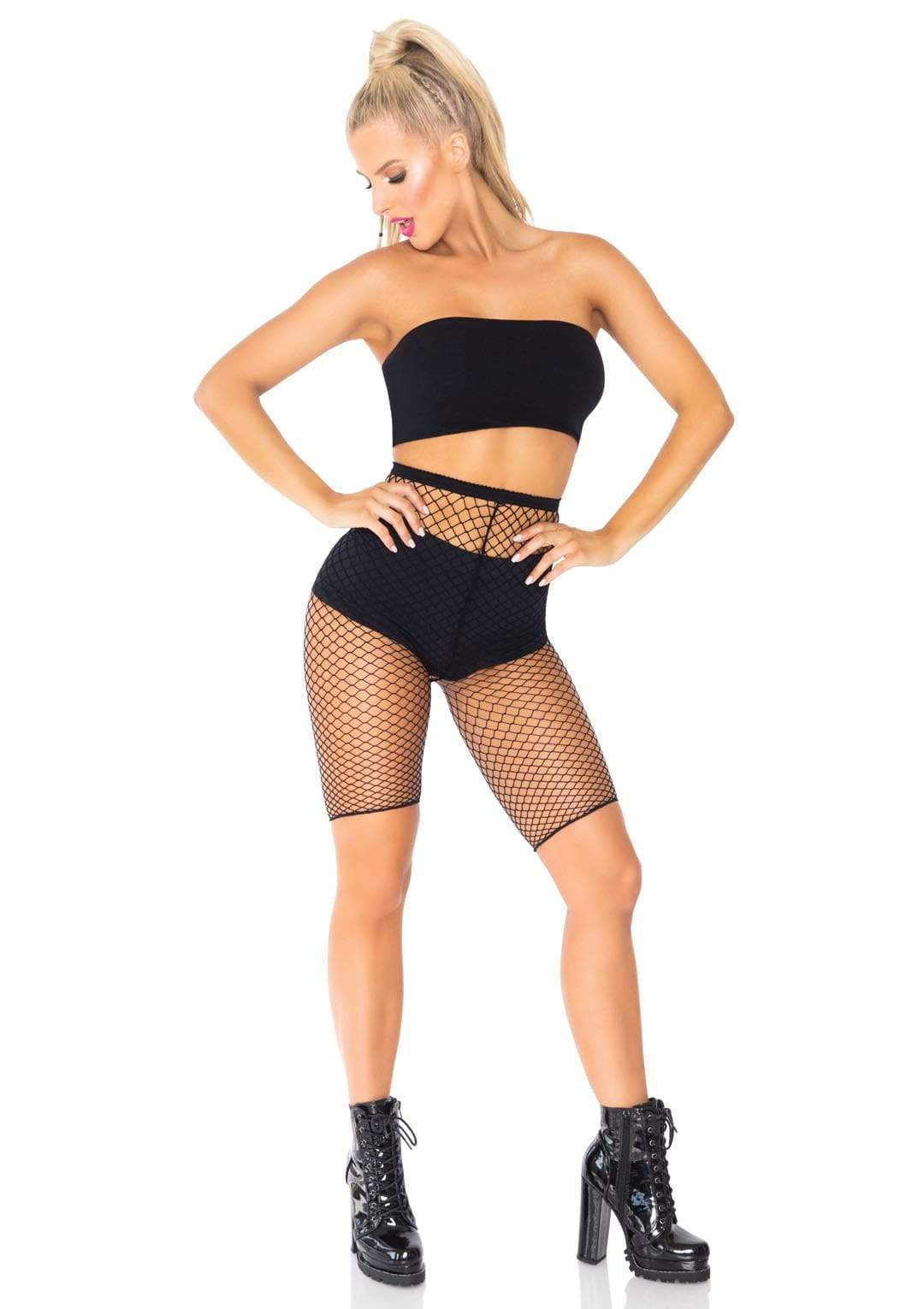 Fishnet Biker Shorts Full