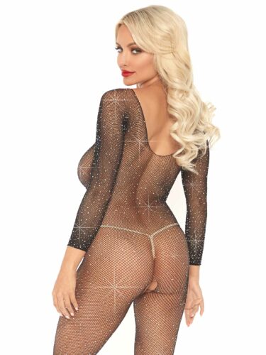 Rhinestone Bodystocking Back