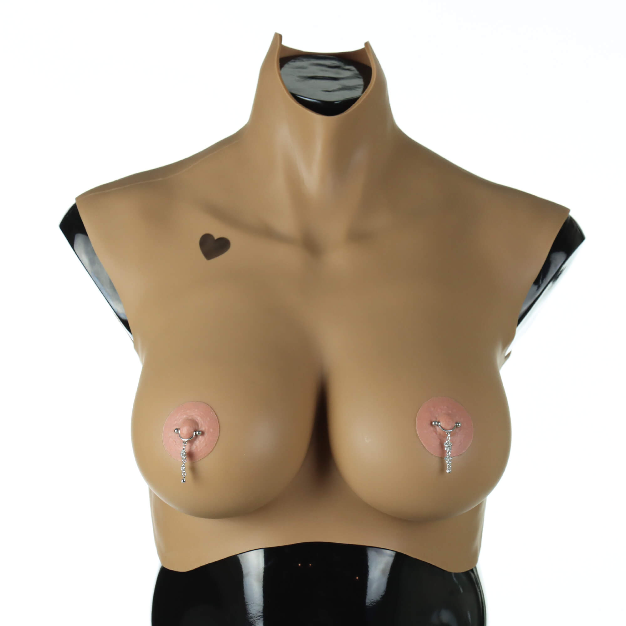 Breast Plate-Mocha-Pierced-Dusky Pink-Front